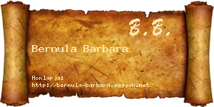 Bernula Barbara névjegykártya